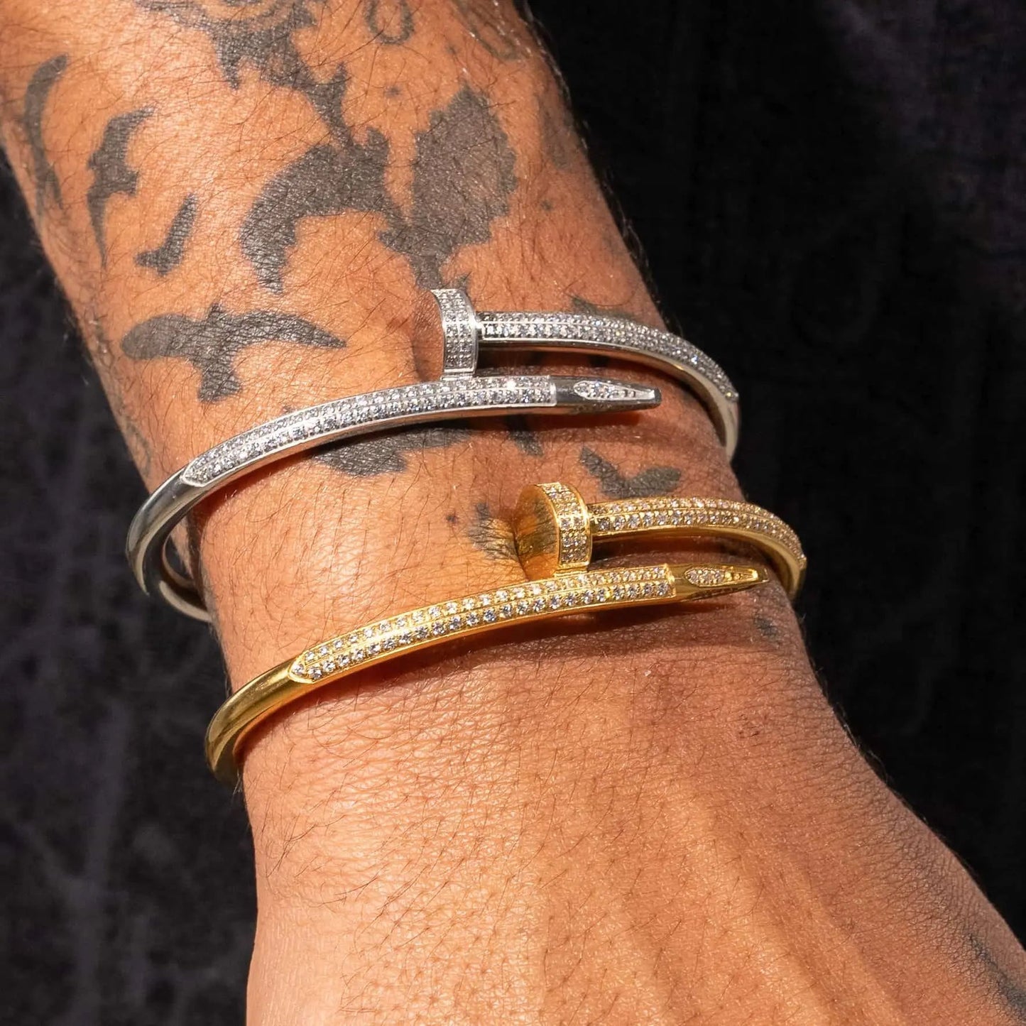 DIAMOR® Iced Nail Bracelet - White Gold