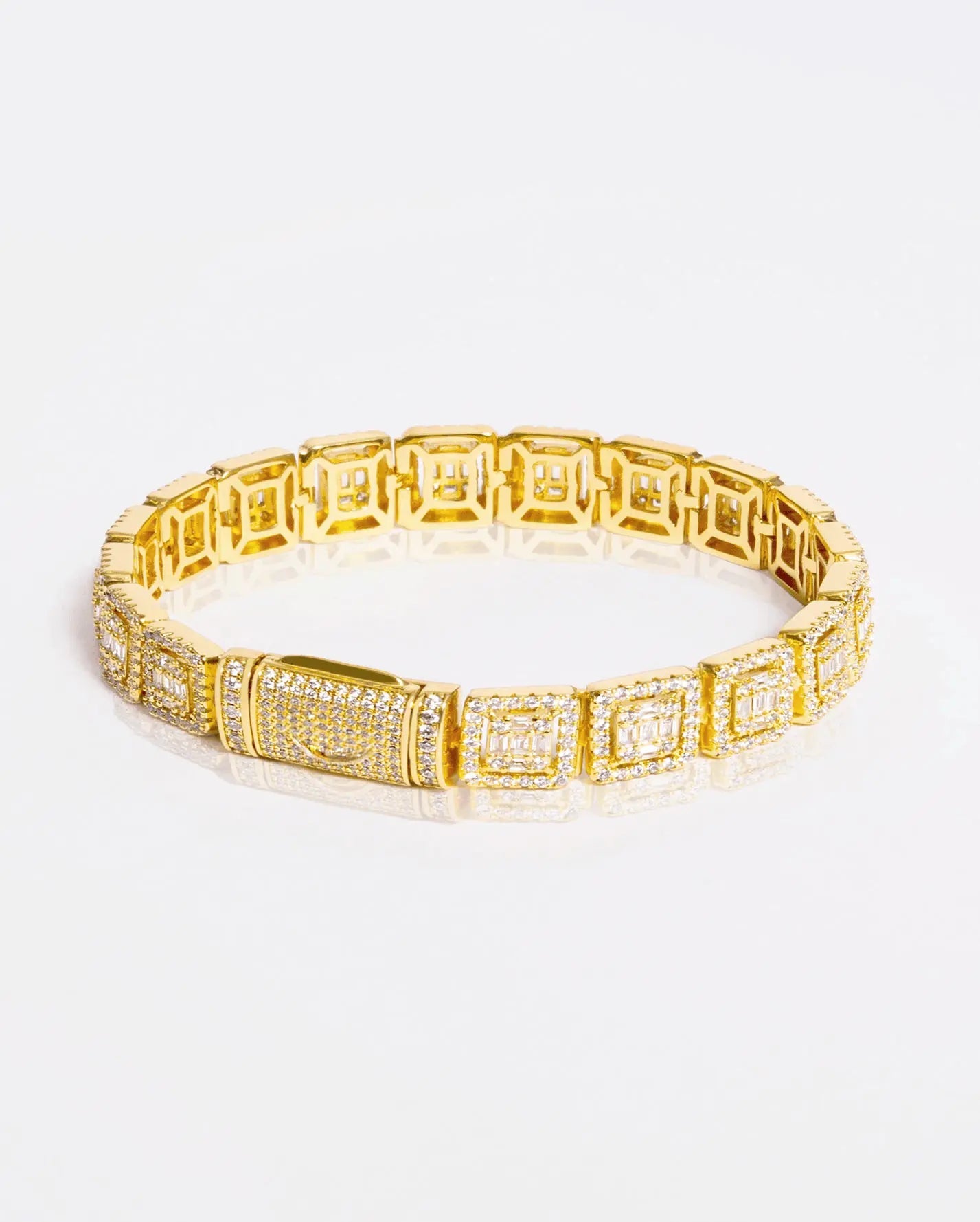 DIAMOR® 12mm Clustered Tennis Bracelet