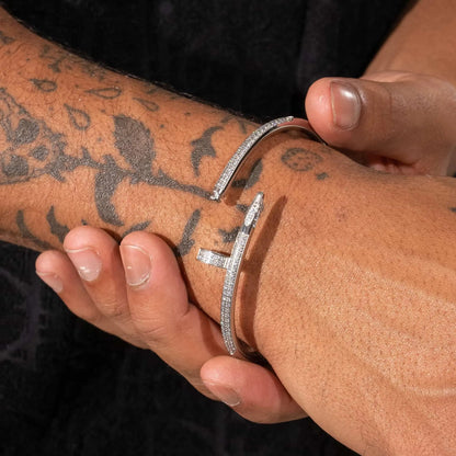 DIAMOR® Iced Nail Bracelet - White Gold