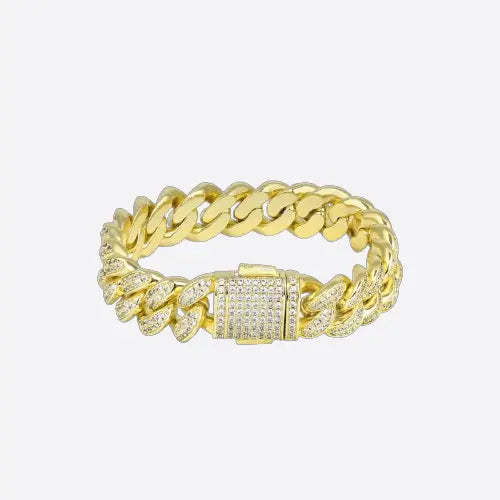 DIAMOR® 12MM ICED CUBAN LINK BRACELET